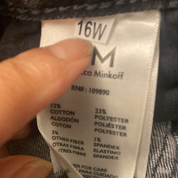 Rebecca Minkoff High rise Baggy Jeans, Size 16W Color Acid Washed Black - Picture 11 of 13